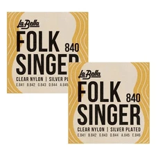 (2 Pack) La Bella 840 Folksinger Medium Ball End Nylon Classical Guitar String