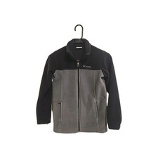 Columbia Youth M 10/12  Zip Up Fleece Black/Grey, Gently Used