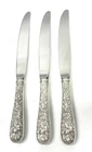 Kirk Stieff Repousse Sterling Handle 3 Piece Knife Set
