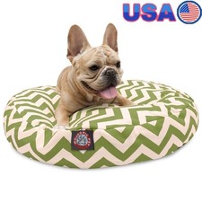 Round Dog Bed Water Resistant Zippered Slipcover Indoor Outdoor Machine Washable