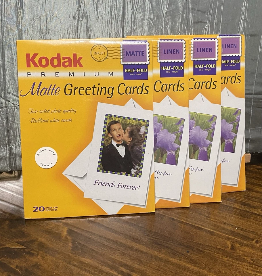 Kodak Premium Greeting Cards-Linen & Matte (20 Cards/Envelopes) - New Sealed-Lot - Image 2 of 4