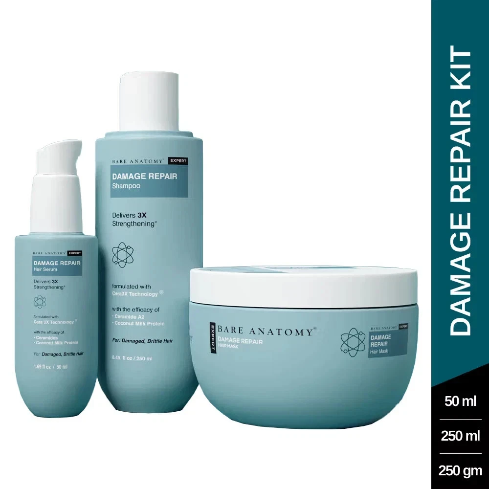Bare Anatomy Expert Damage Repair Hair Serum, Mask & Shampoo Combo