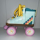 LEGO Custom Built Roller Skate Boot Vehicle, Multicolor, Pink Wheel, Yellow Tube — photo 1