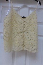 Primark Ladies Yellow / Lemon Broderie Anglaise Summer Top - Size 10