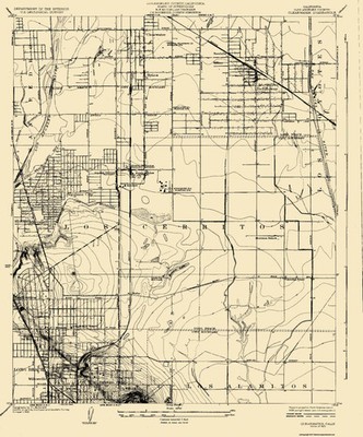 Topographical Map - Clearwater California Quad - USGS 1925 - Vintage Wall Art