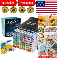 Versatile Dual Tip Acrylic Markers - 80 Colors for Drawing, Writing & DIY Crafts