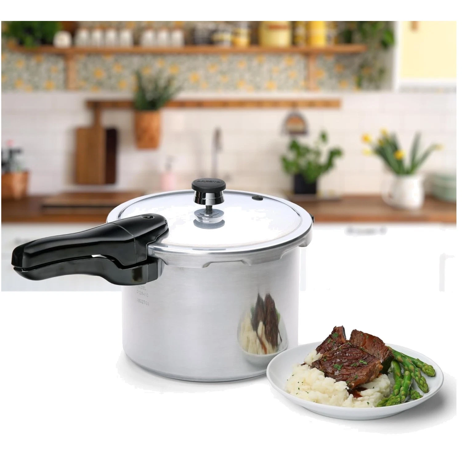 6-Qt Aluminum Pressure Cooker, Fast Cooking