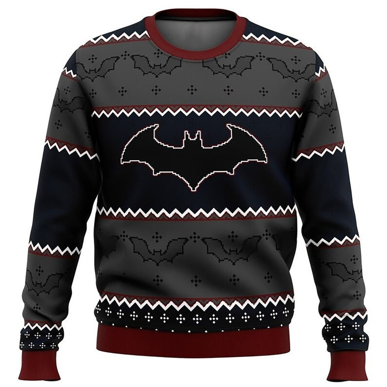 SUÉTER Batman Oscuro Feo Navidad 3D Día de la Madre Regalo Total Impreso Talla de Estados Unidos