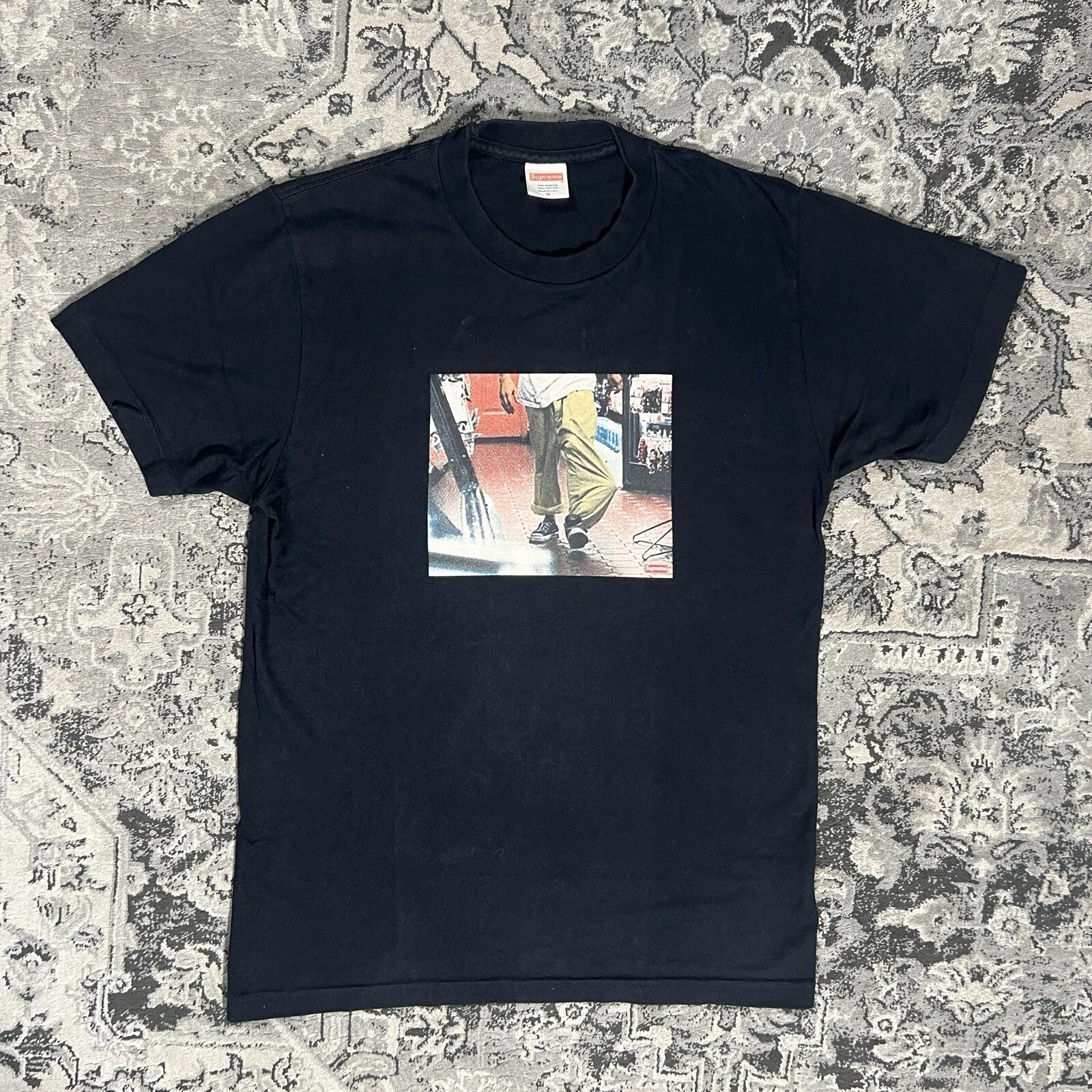 T shirt graphique moyen marine SS15 Supreme Kids 40 oz Larry Clark film t shirt battage médiatique