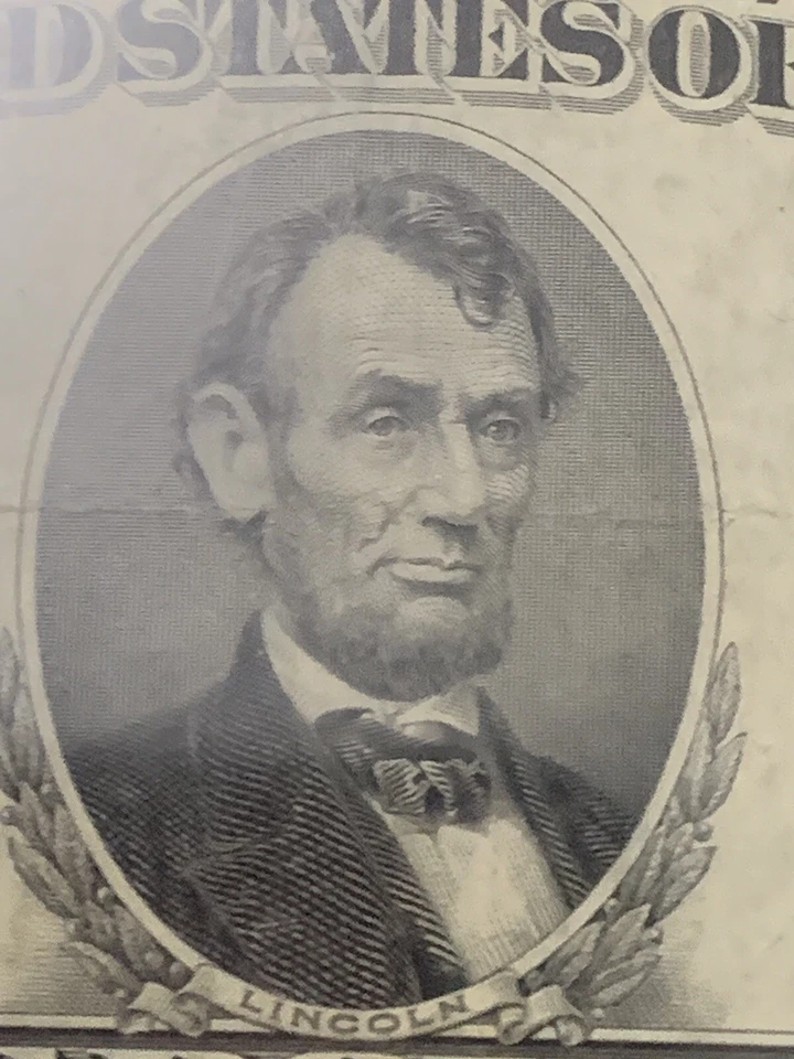 1953 blue seal $5.00 note - Image 4 of 4