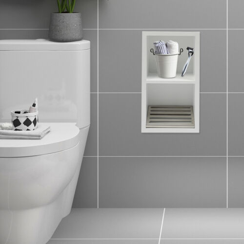 2 Tiers Stainless Bathroom Recess Recessed Storage Cabinet Wall Recessed Cabinet