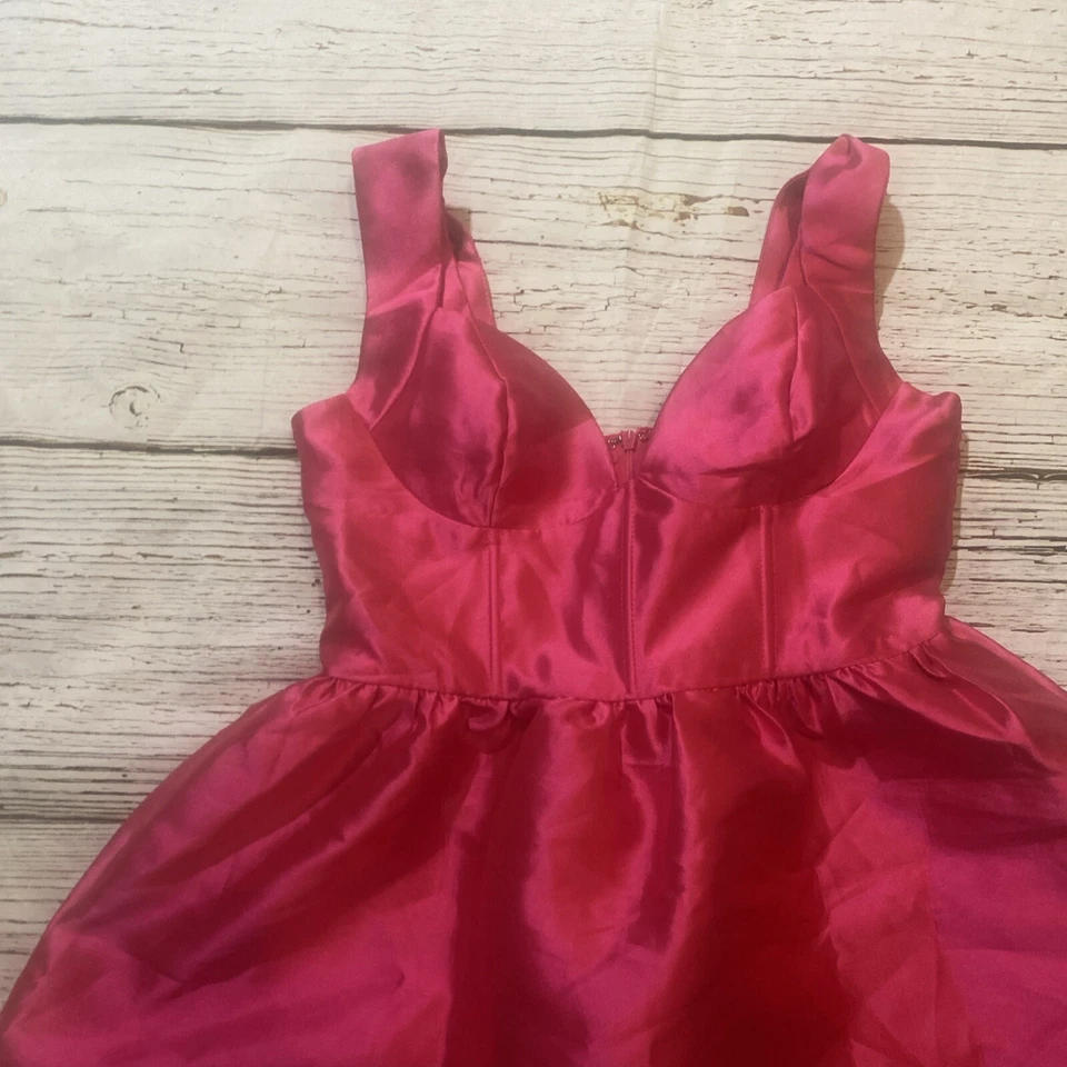 Mini Vestido Impressions Rosa Caliente Para Mujer Talla S Tafetán Hinchado Foto 4 de 4