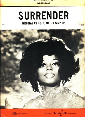 DIANA ROSS SURRENDER SHEET MUSIC PIANO/VOCAL/GUITAR EXTREMELY RARE 1971 NEW