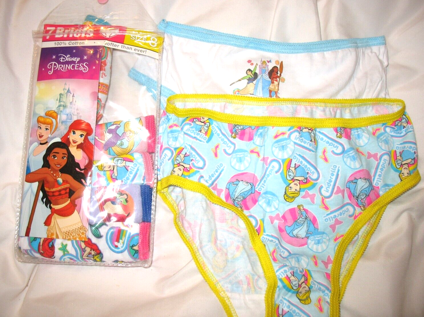 Disney princess girls brief underwear 7-pack, sizes 4-8, 1 ea