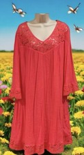 Zac & Rachel Comfy Tunic Dress Lace Detail Lined 2X Plus Size