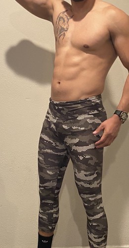 Mens Camouflage Lycra 3/4 Spandex 