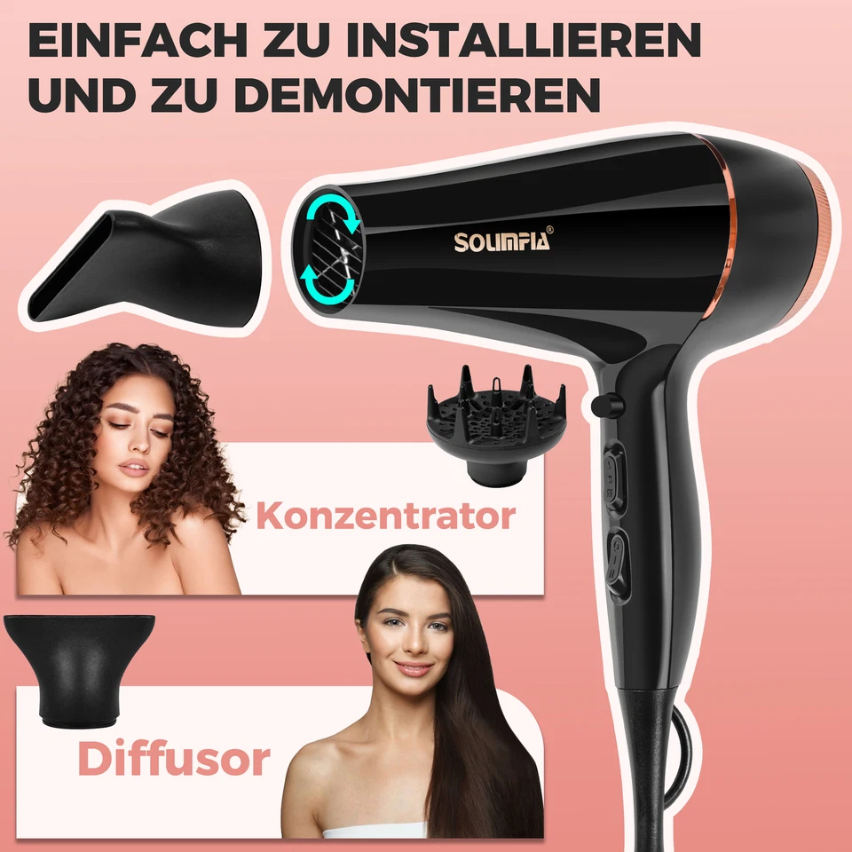 Fön Haartrockner Föhn Profi Haarföhn Trockner Haare Dryer Haarfön Diffusor 3000W - Bild 3 von 4