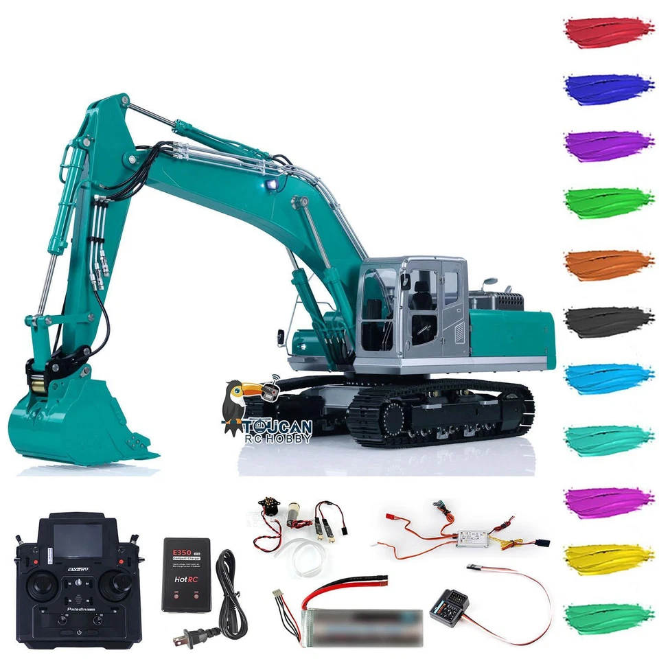 Excavadora hidráulica LESU 1/14 PC360 RC RTR PL18EV excavadora ligera PL18EV humo ligero Foto 3 de 4