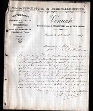 MAGNETTE prés AUDES (03) MENUISERIE & CHARPENTE "P. VENUAT" en 1912