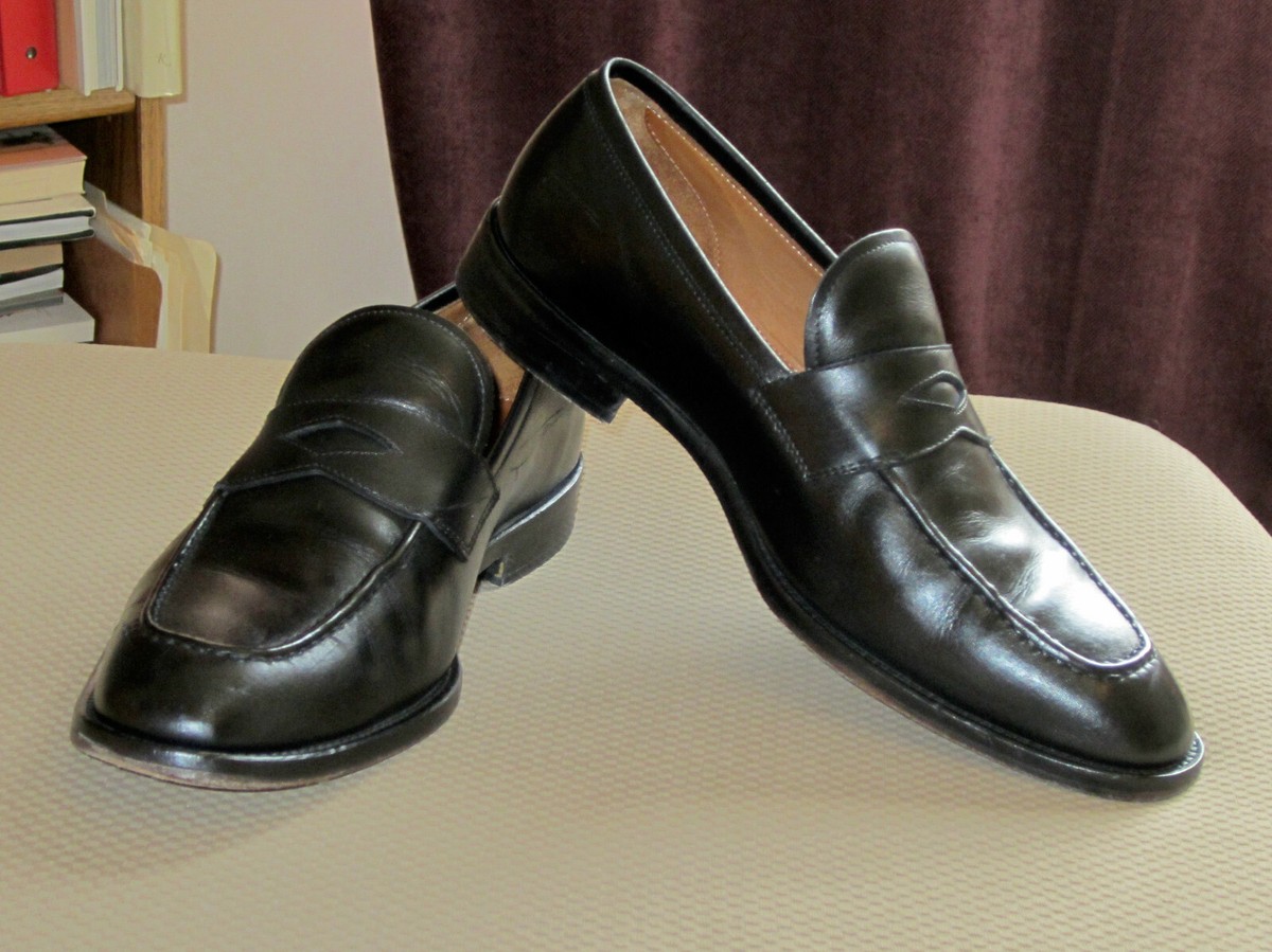 XLNT! VINCE CAMUTO BLACK SOFT LEATHER PENNY LOAFERS SHOES 