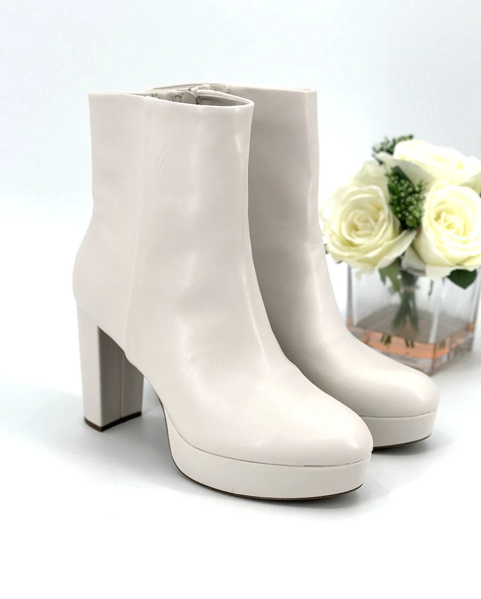 White sales heeled bootie