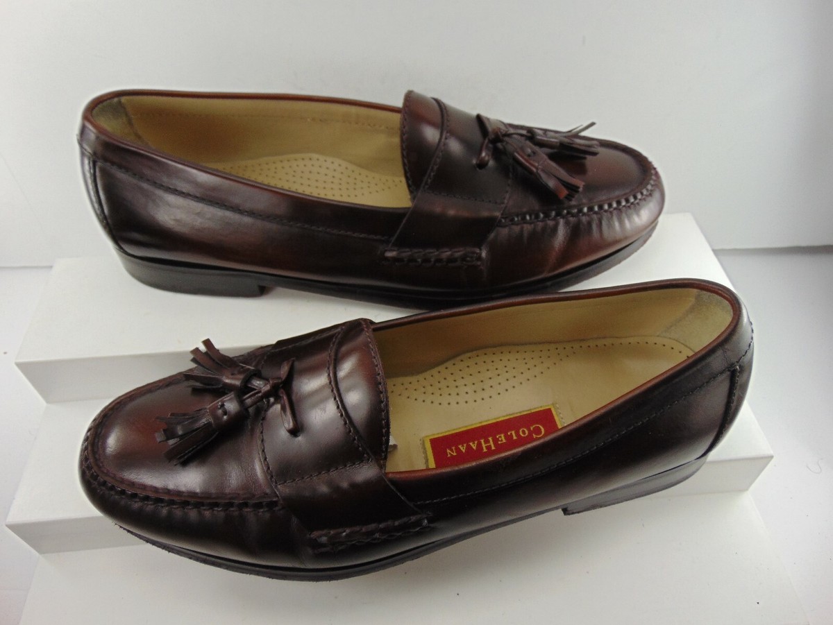 COLE-HAAN Vintage Leather Tasseled Loafer in Cordovan Size 9 1/2 D Vintage Men main image 4