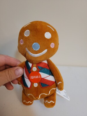 Stuffed Ginger Bread Man Small Dog Squeaky Toy