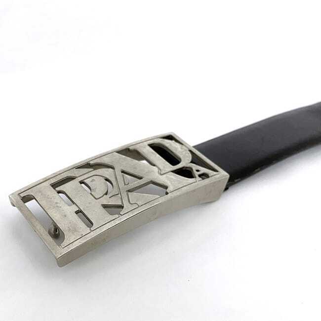 Prada Belt ec-21818 Black Silver Good Condition 30mm Waist Prada Belt ec-21818 Black Silver Good Condition 30mm Waist