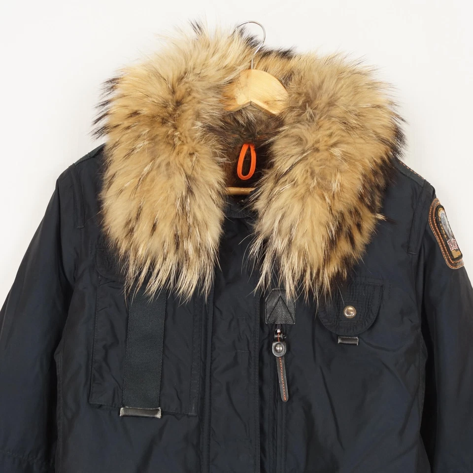 Chaqueta parka para mujer PARAJUMPERS talla M relleno de plumón con capucha negra cremallera completa Foto 2 de 4