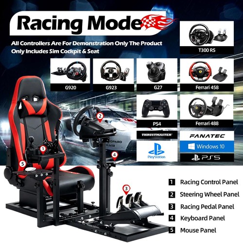 Supllueer Flight Racing Simulation Cockpit mit Sitz passend für Logitech G29 X52 - Picture 14 of 25