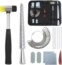 Ring Sizer Mandrel Set Metal Stick Measuring Finger US Sizing Gauge Tool Set