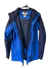 COLUMBIA Women's Small Blue Full Zip Ski Snow Jacket Coat With Hood Winter