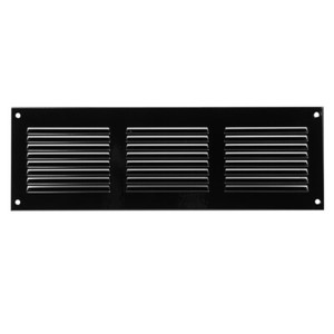 Grille D'aération Métal Noir 300x300 Mm Avec Volet - Pour Conduit Et Hotte - Neuve