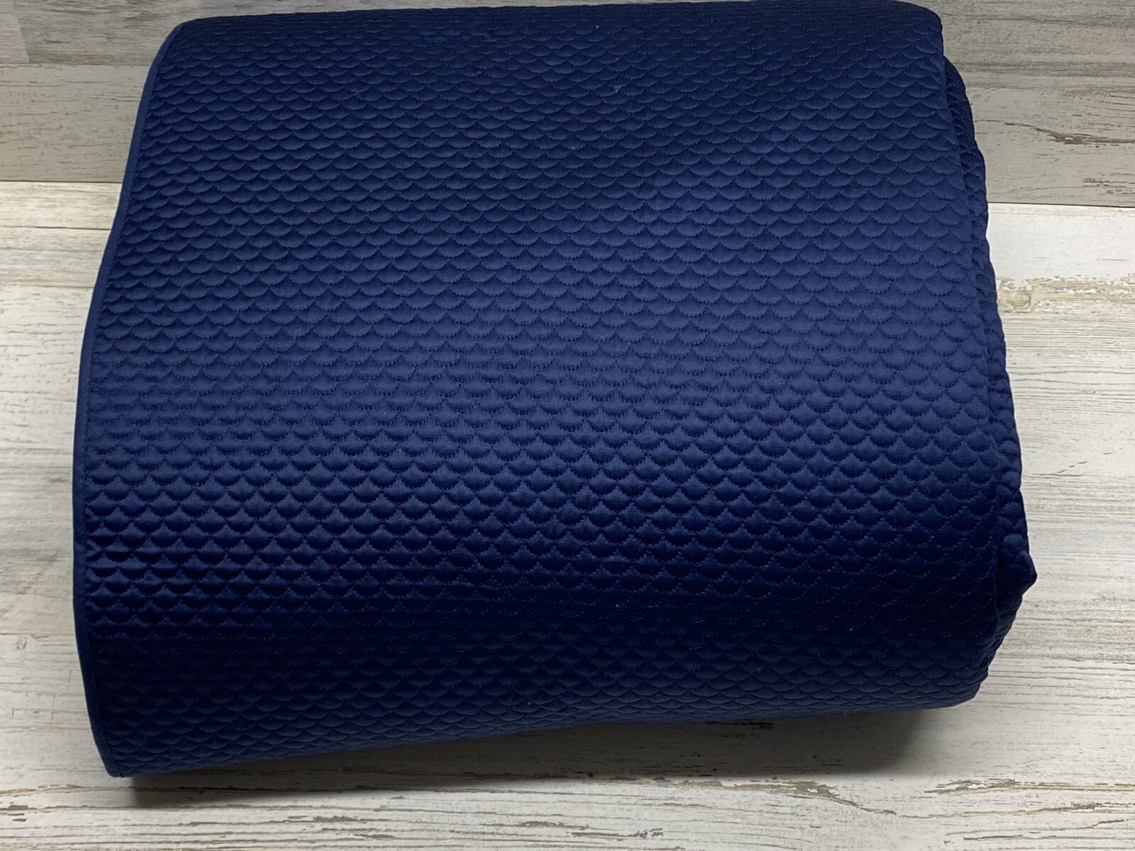 Matouk Alba Nocturne Egyptian Cotton King Quilt Coverlet Navy Blue