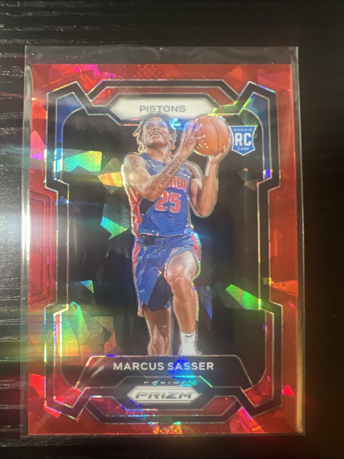 2023 Panini Prizm #174 Marcus Sasser RC Red Ice Prizm