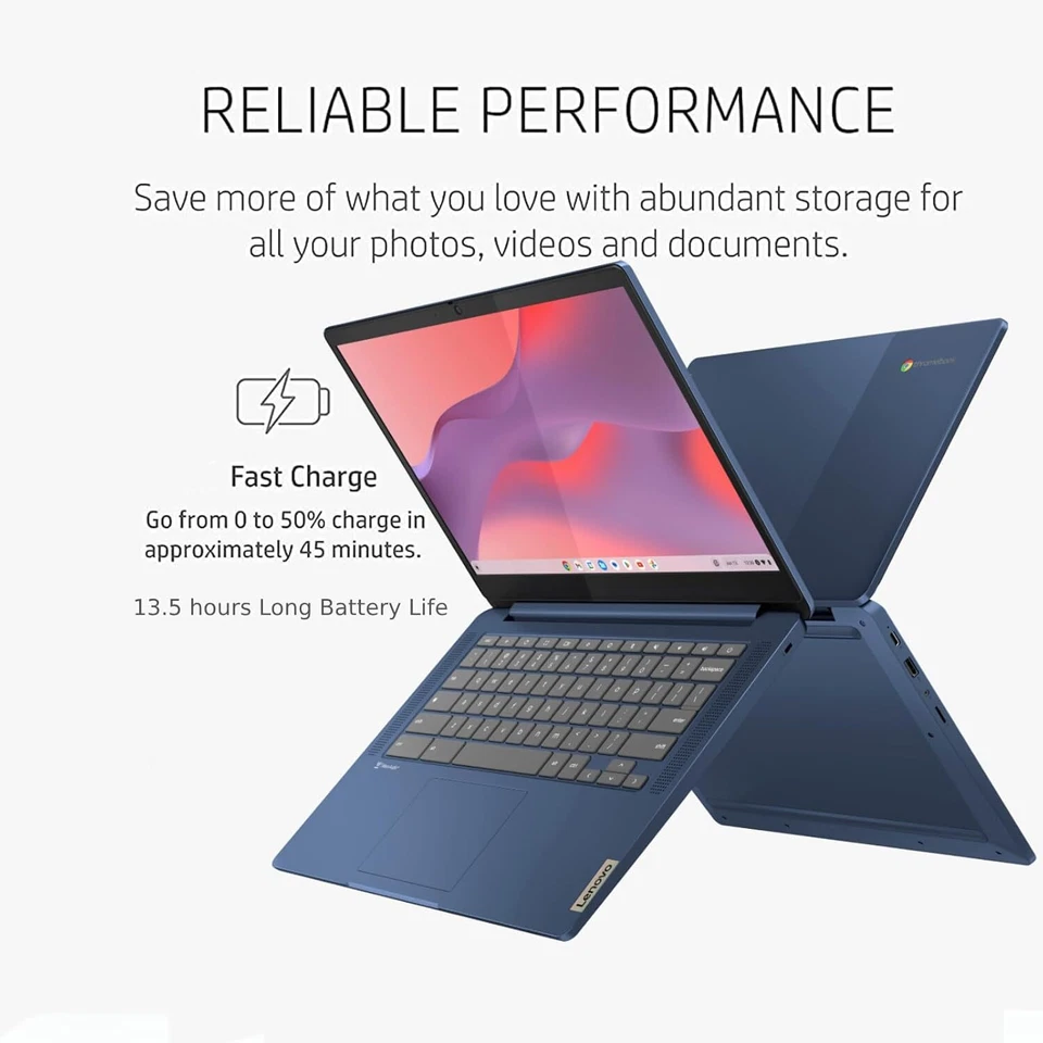 Lenovo Slim3 Chromebook 14"Touch Laptop,8Core MediaTek Kompanio 520,UpTo 4 320GB - Image 3 of 4