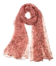 Mulberry Silk Long Scarves in Gift Box 65”x39.5 Pink Tiny Floral