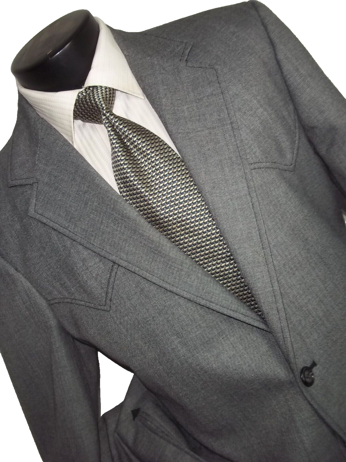 ]] Kenny Rogers Solid Gray 2Button Country Style … - image 5