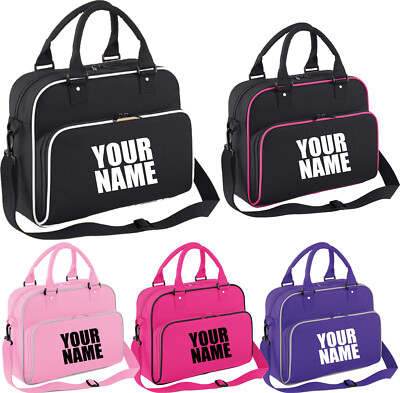 Personalisiert Ihr Text Junior Tanztasche Fitnessstudio Klasse Studio Kit Reisetasche Retro-Stil