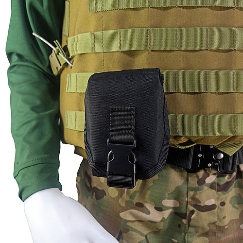 Bolsa táctica de granadas de fragmentación simple/doble Molle Frag estuche portador de granadas caza - Imagen 6 de 20
