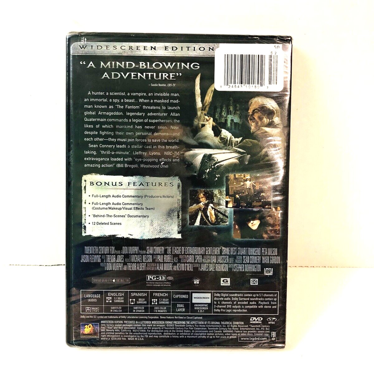 The League of Extraordinary Gentlemen DVD Sean Connery Shane West