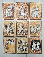 9 Alice In Wonderland Handmade Pocket Letter Cards Journals Scrapbooks Crafts