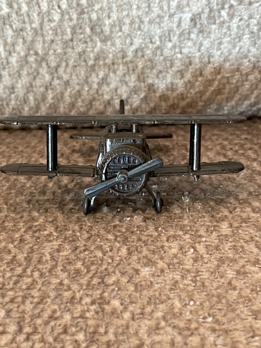 Vintage Bi-Plane Die Cast Metal Pencil Sharpener - Collectible Desktop Toy & Functional Office Accessory