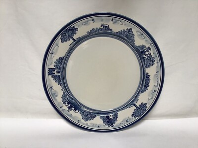 FF55 VINTAGE ANTIQUE MAZARIN PORTUGAL LARGE INCH HAND PAINTED PORCELAIN PLATE
