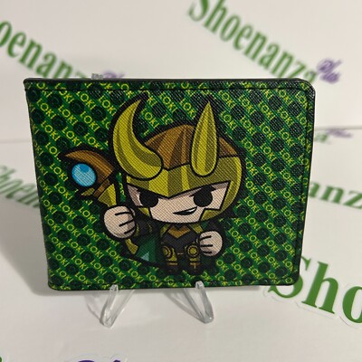 Buckle-Down Bi-Fold Wallet Marvel Comics Loki Chibi Scepter Mind Stone Card Slot