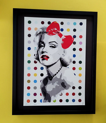 Death NYC Large Framed 16x20in Pop Art Graffiti COA Marilyn Monroe Hirst Dots #5