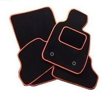 FORD FOCUS ST (11-15) Tailored Black + ORANGE TRIM Car Floor Mats Carpets