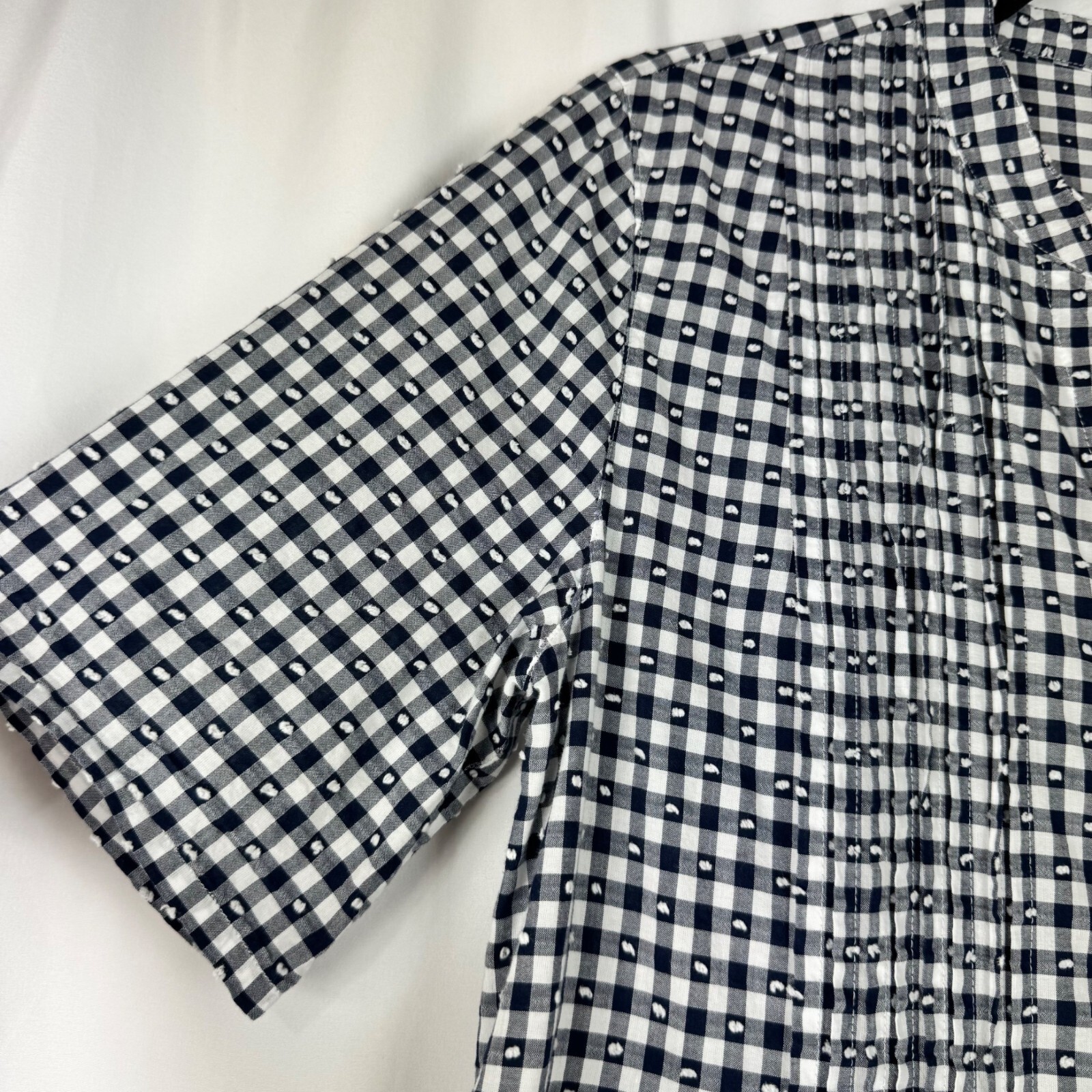 Ruby Rd Blue White Gingham Cotton Top Button Up P… - image 2