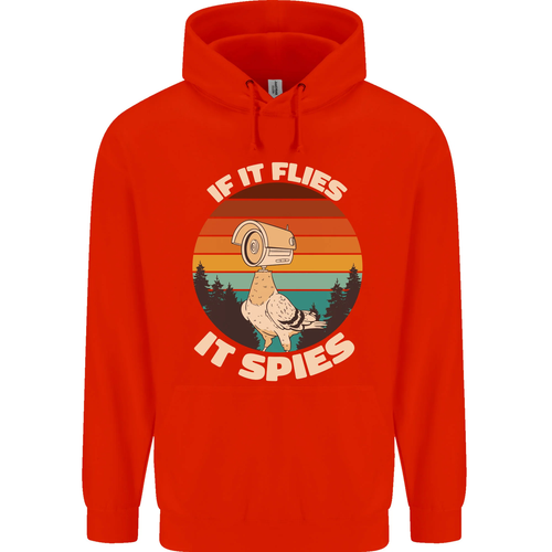 If Flies it Spies Conspiracy Theory Birds Funny Childrens Kids Hoodie - Picture 22 of 72