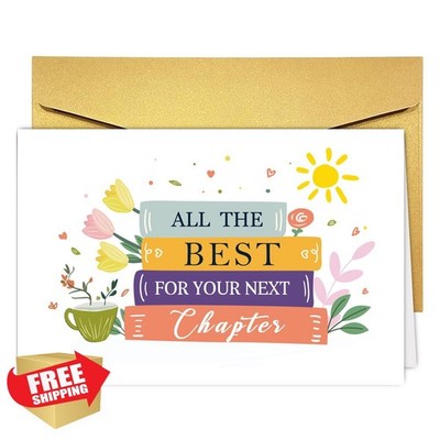 CTVSPC Funny Next Chapter Card Good Luck Graduation Retirement
